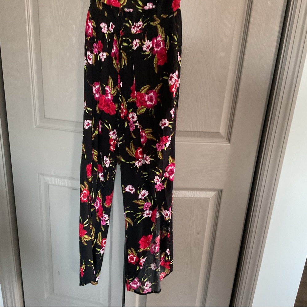 Guess Black and Red Floral Jumpsuit - Picture 2 of 5